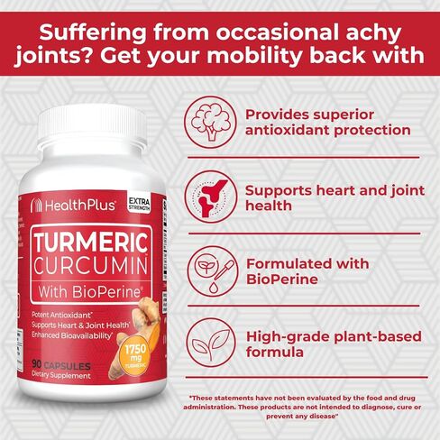 Health Plus Turmeric Curcumin, 90 Capsules, 30 Servings in Kuwait
