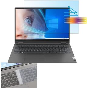 Screen Protector for Lenovo IdeaPad 1 1i 15.6"/IdeaPad 5 5i 15.6"/IdeaPad 5 5i 15.6", 2-in-1 Eye Protection Anti Blue Light Glare UV Filter & Keyboard Cover for 2024 2023 2022 IdeaPad 15.6" Laptop