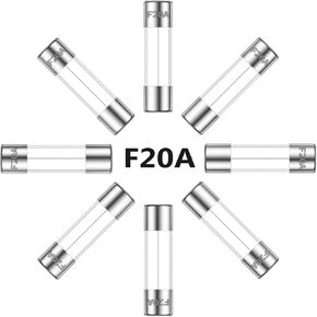 ALLECIN 20A 250V 5x20MM صمام زجاجي سريع النفخ 20 أمبير 250 فولت 0.2 × 0.78 بوصة صمامات أنبوبية سريعة المفعول F20AL250V (عبوة من 30 قطعة) in Kuwait