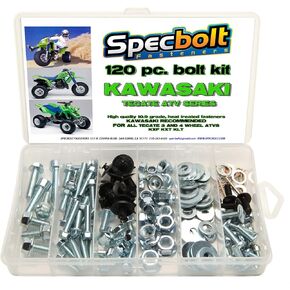 120pc Specbolt Kawasaki Tecate ATV Bolt Kit for Maintenance & Restoration OEM Spec Fasteners KXF250 Quad 84-88 TECATE 4 Wheel & 82-85 TECATE KLT200, KLT250, KXT250, & KLT250 3 Wheel ATVS