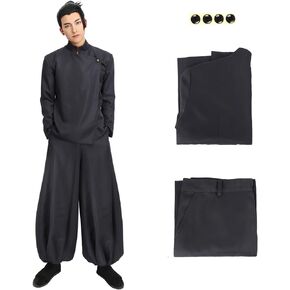 DAZCOS Geto Suguru Cosplay Costume Men's US Size Uniform Jacket Pants with Earrings