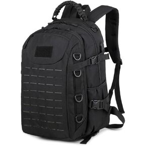 Heavy duty zipper military backpack Outdoor Tactical Backpack，Nylon canvas Knapsack，hiking camping travel Backpack， 3-day backpack，water resistant (Black) in Saudi Arabia