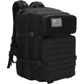 Military Tactical Backpack for Men Assault Pack 3 Day Bug Out Bag Molle Gym Backpack Camping Trekking Rucksack With Bottle Holder 45L(red)