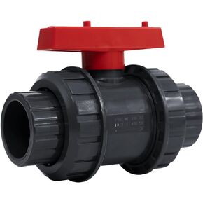 2 Inch Valve True Union PVC Ball Valve ASTM SOCKET T-Handle Water Shut-Off X Solvent Connections Grey