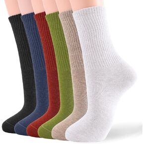 Women's Soft Ankle Nylon Socks - 6 Pairs Casual Thin Comfy Breathable Sporty Crew Socks Multiple Color Combinations