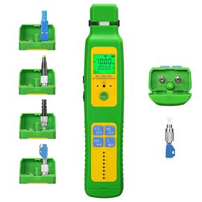 green A-507 Fiber optic identifier 5 in 1 Built in OFI OPM VFL LED RJ45 SC/FC/ST universal interface Optical power meter -70~+10dbm visual fault locator 10mw RJ45 test Cable identifier with LC adapter