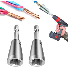 Wire Twister Tool for Drill, 2024 Upgrades Wire Nut Twister for Drill Profession Electricians Tool, 6MM Hex Shank Cable Wire Twisting Tool Wire Twister Wire Connector for 9-22 AWG (2pcs)