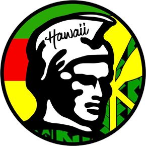 Hawaii-an King Kamehameha Bumper Sticker | Kanaka Maoli Native Flag Premium Decal | 3 X 3 Inch Fitted Circle - for Cars, Windows, Bumpers, Hydro-Flasks, Water Bottles + Sticks Anywhere Kame-ha Hawaii