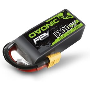 OVONIC 4s Lipo Battery 100C 1300mAh 14.8V Lipo Battery with XT60 Connector for RC FPV Racing Drone Quadcopter
