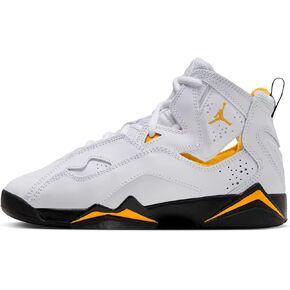 Jordan Big Kid's True Flight White/Black-Yellow Ochre (343795 107)