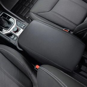 A ABIGAIL Center Console Armrest Cover Compatible with Subaru Forester 2019-2023 PU Leather Arm Rest Box Lid Middle Console Cover Seat Protector Armrest Cushion Pad (Black)