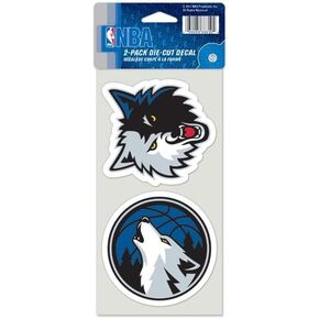 Wincraft NBA Minnesota Timberwolves 48690011 Perfect Cut Decal (Set of 2), 4" x 4"