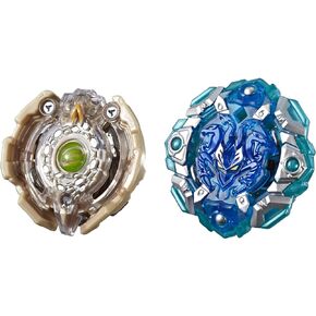 BEYBLADE Burst Turbo Slingshock حزمة مزدوجة Engaard E4 وStone-X Quetziko Q4-2 قمصان القتال ذات الدوران الأيمن، لعمر 8 سنوات فما فوق