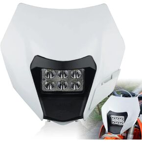 Dirt Bike LED Headlight - Motorcycle Pit Bike Head Lamp Kit for 2014-2016 EXC EXCF SX SXF XC XCF XCW XCFW (Black)