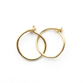 Tiny 14K Yellow Gold Fill Hoops. Minimalist Little Hoop Earrings in 22 gauge and 8mm. Handmade Sensitive Ears Loops