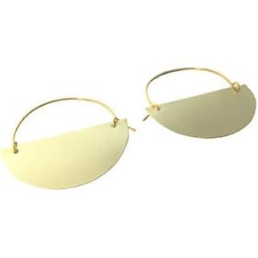 Golden Brass Small Half Moon Hoop Earrings in Saudi Arabia
