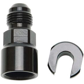RUSSELL/EDEL 644123 EFI Adapter Fitting -6 An Male To 3/8" Sae Quick DiSConnect Female SCrew Type Blk Anodized Finish