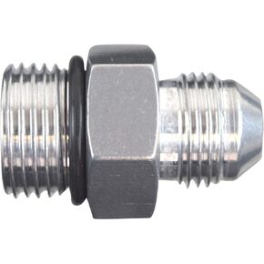 ICT Billet -8AN Flare to -10AN ORB Oring Male Fuel Pump Rail Adapter Fitting Flare Hose Plumbing Oil Straight Thread Regulator Port Fluid End Bare Aluminum AN920-08-10A