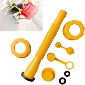 ZKFAR 1 PC Car Gas Tank Nozzle Diverter Kit, Hexagon Nut Thread Non-Slip Thickened Tube, Nozzle Cap Gasoline Diesel Barrel Replacement, Fitting for Most Cars, Trucks, Vans, SUVs, Trailers (Orange)
