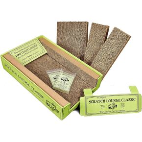The Original Scratch Lounge XL - Reversible Cardboard Cat Scratcher with Floor and Side Replacement Refills and Catnip