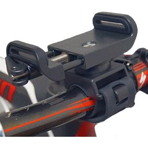 BiKase Handy Phone Clamp, Heavy Duty Bike Phone Holder, Universal Fit, Great for Handlebars, Ebikes, Bicycles, Motorcycles, Treadmills & More, with Strong Rubber Strap to Secure Phone on Every Ride