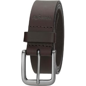 Wrangler Men’s Full Grain Genuine Leather 35mm Thick Casual Belt for Jeans, Pants