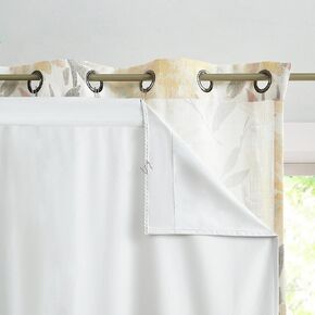 WEST LAKE Solid White Blackout Curtain Liner 100 Light Blocking Panels Thermal Insulated Rod Pocket Window Drapes for Living Room Bedroom Winter Curtain Liner for Grommet top Panels,48" Wx92 Lx2