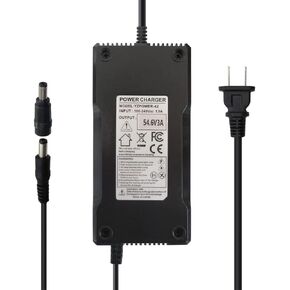 aunstarwei 54.6V 3A Power Adapter Charger for 48V Lithium Li-ion Battery Pack with DC 5.5x2.1mm Plug