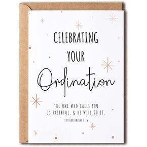 Celebrating Your Ordination - Ordination Greetings Card - Christian Card - Ordination Card - New Job Greeting Card - Promotion Greeting Card., 5 x 7 inches