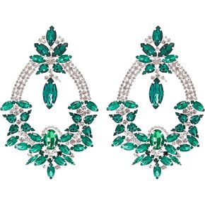 jascaela Women’s Rhinestone Crystal Dangle Earrings Glitter Tassel Chandelier Filigree Dangle Earrings Bride Jewelry