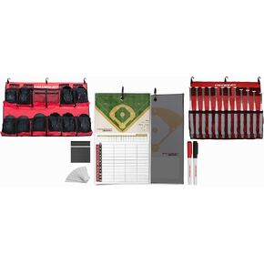 PowerNet Ultimate Coaching Team Bundle | Magnetic Lineup Board | Hanging Helmet Organizer | Fence Caddy for 12 Bats in Saudi Arabia