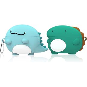 2 Pack for Airpods Pro Case Cute,3D Kawaii Soft Silicone Cartoon Animal Fun Funny Cool Protective Cover Skin for Apple Airpod Pro Case with Keychain for Women Girls Boys Kid Teen-Dinosaur