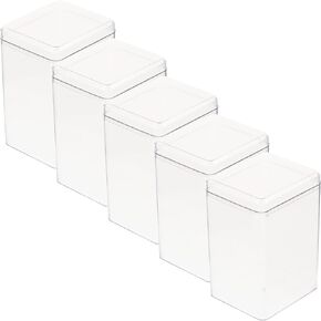 FOMIYES Bear Brick 5pcs Cube Plastics Box with Base Clear Specimen Box Showcase Dolls Display Box for Countertop Table Action Figures Rock Collectibles Bearbricks