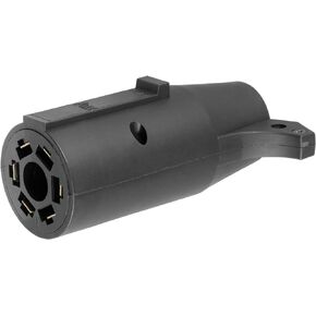 CURT 57260 7-Way RV Blade Vehicle-Side to 6-Way Round Trailer Wiring Adapter, Center Pin Auxiliary Power