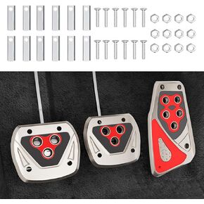 Car Pedal Covers, Non-Slip Gas and Brake Pedals Covers for Safe Driving, Manual Transmission Brake Pedal Covers, Gas Fuel Petrol Clutch Foot Pedals Universal Car Accessories for Most Car
