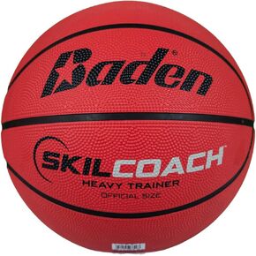 Baden SkilCoach Heavy Trainer Rubber Basketball, Red, 29.5-Inch