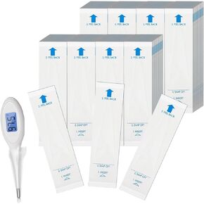 SenseYo 100 Pcs Disposable Digital Thermometer Probe Covers Sleeve Clear Temperature Sheath Sleeves Cover for Oral, Armpit, Rectal Thermometer