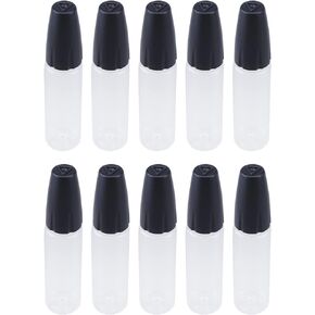 HNGSON 10 Pcs Precision Tip Applicator Bottle 10ml Needle Tip Applicator Glue Bottles with Fine Tip for Acrylic Painting, DIY Quilling, Paper Craft Glue Liquid Dropper Clear