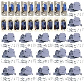 20Pcs RS232 Parallel Serial Port DB9 9 Pin D Sub Male/Female Connector + 20Pcs DB9 Plastic Shell Cover