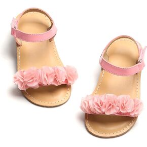 Otter MOMO Girls Sandals Open Toe Princess Flat Sandals with Ruffle Summer Sandals