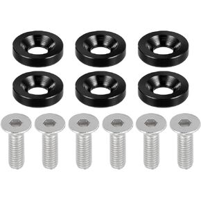 Motoforti Universal Finishing غاطسة الحاجز الوفير غسالات، طوقا المسمار محرك خليج اللباس قفل عدة لأجزاء السيارات دراجة نارية الميكانيكية RC، M6، دائم، سبائك الألومنيوم، الأحمر، 6PCS