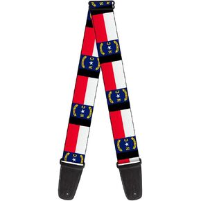 Buckle-Down Guitar Strap North Carolina Flag Black 2 Inches Wide