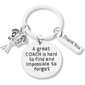 Infinity Collection Lacrosse Coach Keychain, Unisex Lacrosse Coach Gifts, Great Coach is Hard to Find Coach Keychain