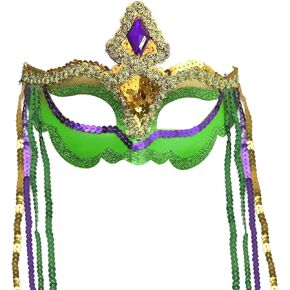 قناع ماردي جراس كرنفال مطلي لامع وديكورات الحفلات التنكرية للنساء والرجال وحفلات أعياد الميلاد وحفلات الزفاف in Kuwait