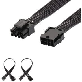J&D EPS 8 Pin Power Extension Cable, ATX CPU 8 Pin Female to 8(4+4) Pin Male EPS Extension Cable for Motherboard (2 Pack), 12 inch