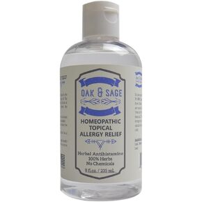 OAK & SAGE Homeopathic Topical Allergy Relief - Unscented - 8oz - 100% Herbs, No Alcohol, No Chemicals