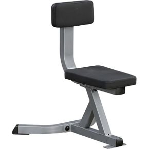 Body-Solid (GST20) Utility Stool for Seated Curls with Dumbbells and Barbells, Home and Commercial Gym, Grey/Black
