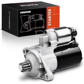 A-Premium Starter Motor Compatible with Audi A3 15-16, A3 Quattro 15-17, S3 15-17, TT/TTS Quattro & Volkswagen Beetle, CC, Eos, GTI, Jetta, Passat & More, 12V 1.1KW 11 Teeth CCW, Replace# 02E-911-023S