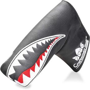 Craftsman Golf Shark Black and Red Driver Fairway Wood Rescue Hybrid Blade Putter Cover Headcover