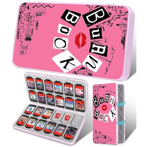 Xinocy for Nintendo Switch Game Case with 24 Game Holder Slots and 24 SD Micro Card Slots for Nintendo Switch/Lite/OLED,Cute Cartoon Games Cartridge Cases for Boys Kids Girls Kawaii Storage Box, Mouth